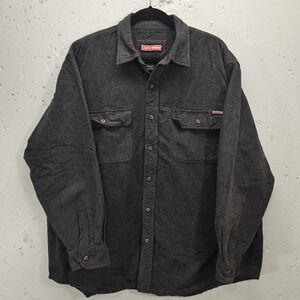 Craftsman Mens 2XL Long Sleeve Button Down Shirt  Heavy Dark Gray Camping‎ Work